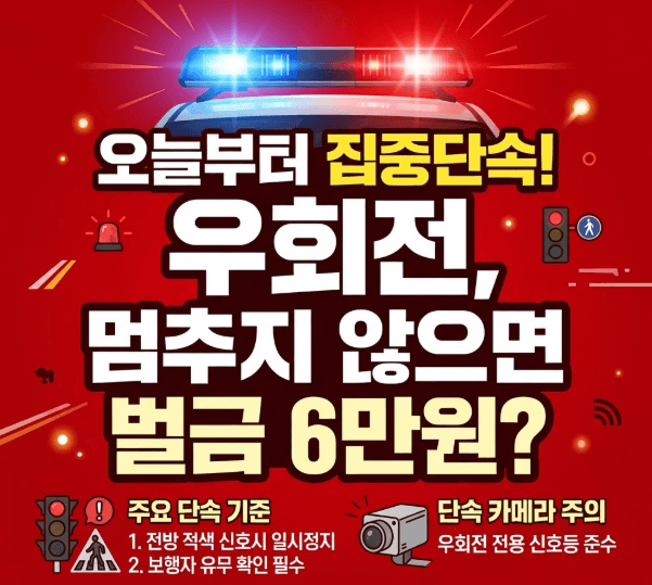 오늘부터 우회전 집중단속 시작 썸네일