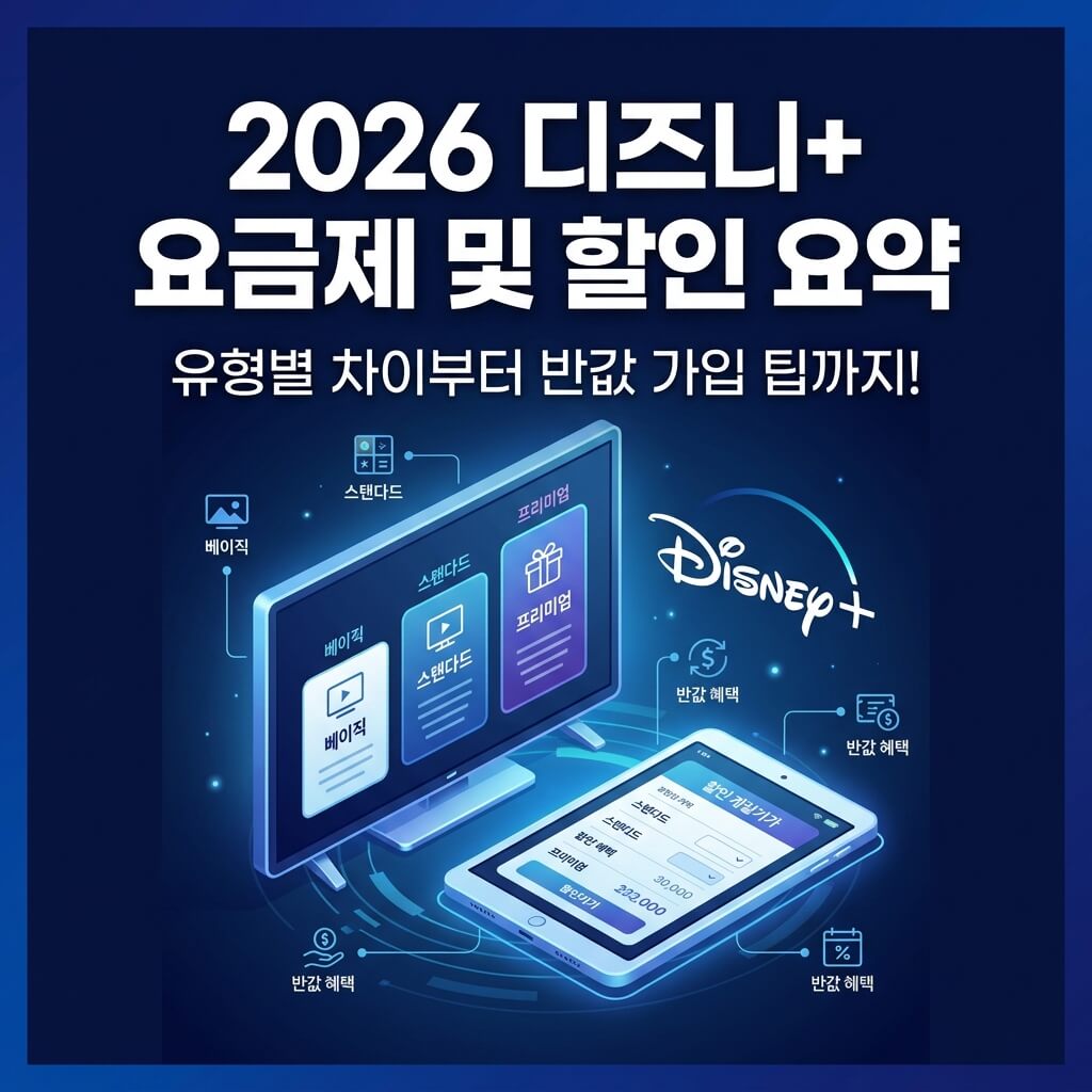 2026년 디즈니+ 요금제 종류 차이 비교 및 최신 할인 이벤트