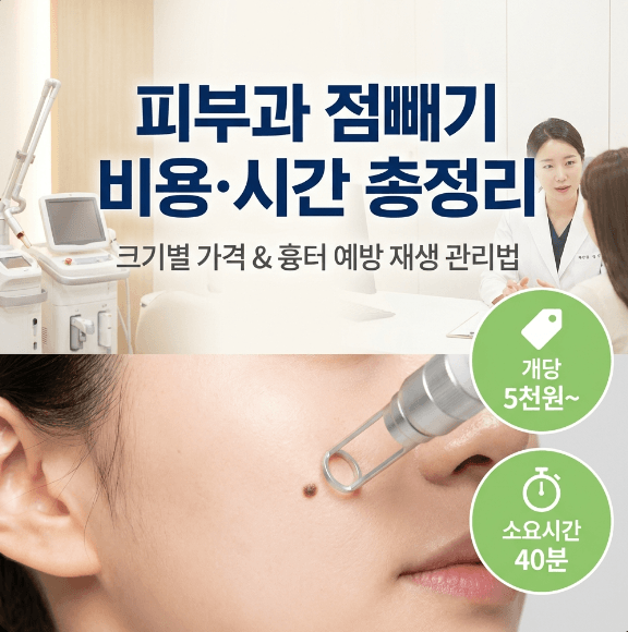 피부과 점빼기 비용 가격 및 시술 시간 총정리