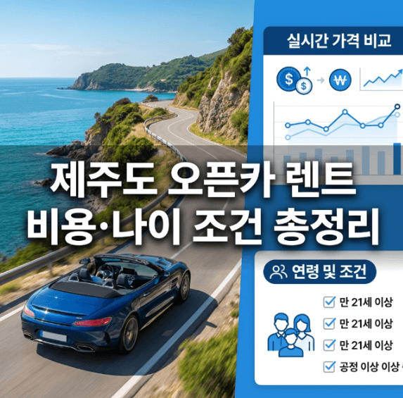 제주도 오픈카 렌트 나이 조건과 비용 정리